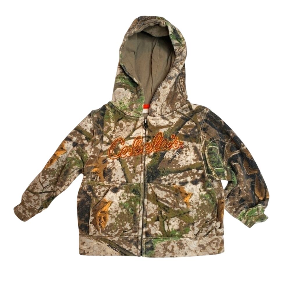 Cabela's Zone Woodlands Camo Zip Up Hoodie 12/18 Months